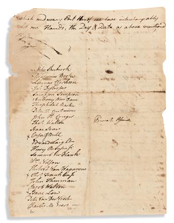 (AMERICAN REVOLUTION--PRELUDE.) Pact to enforce New Yorks Agreement of Non-Importation during the heyday of the Sons of Liberty.
